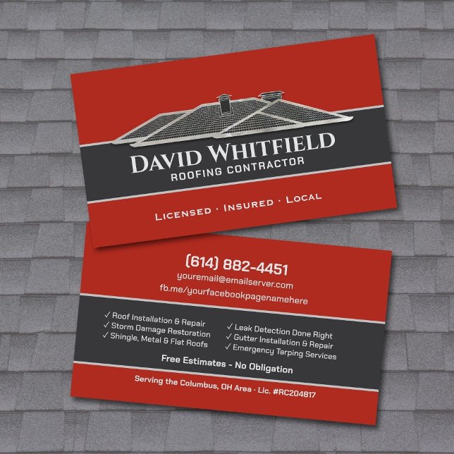 Roofing Contractor - Roofer Services Business Card (Creator Uploaded)