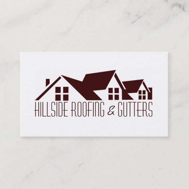 Roofing & Gutters Construction Business Card (Front)
