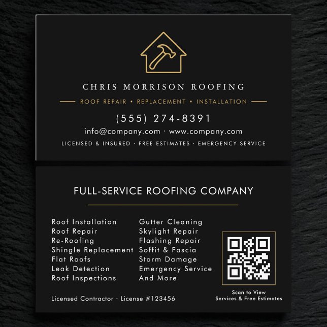 Roofing QR Code Business Card (Creator Uploaded)