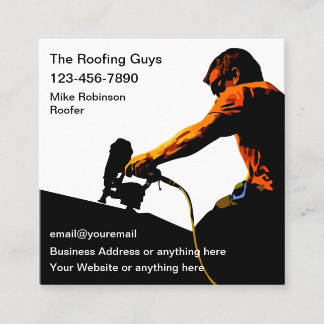   Roofing Roofer Theme Business Cards (Front)
