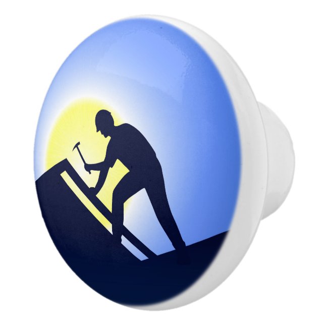Roofing Worker Ceramic Knob (Right)