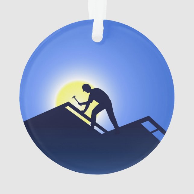 Roofing Worker Ornament (Back)