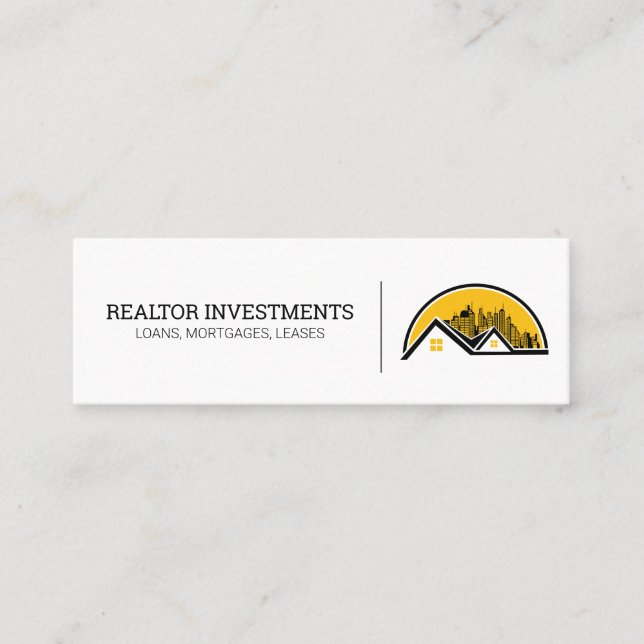 Rooftop and Cityscape Mini Business Card (Front)