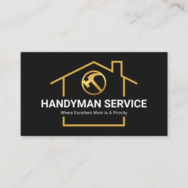 Rooftop Building Frame Construction Handyman Business Card (Front)