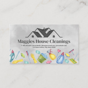 Rooftop   Cleaning Supplies Illustrations Business Card