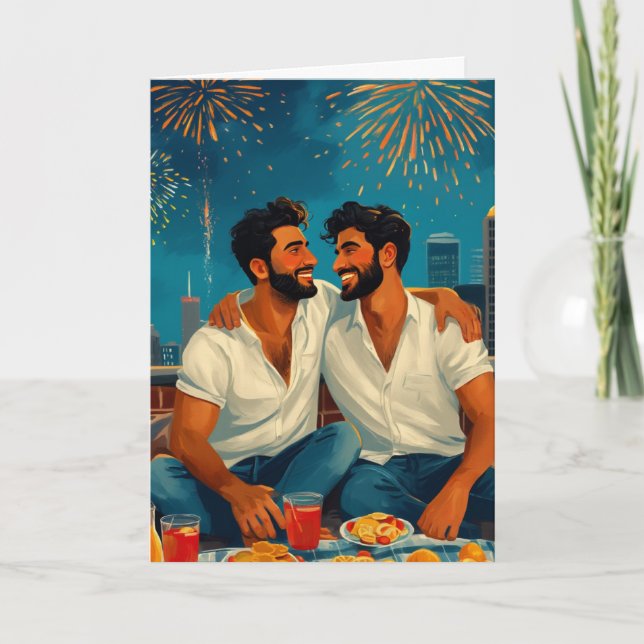 Rooftop Fireworks Card (Front)