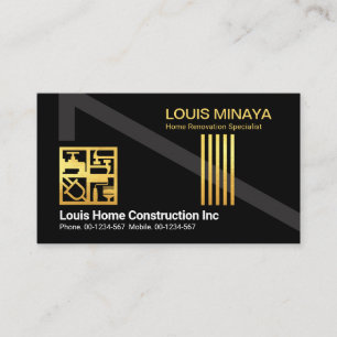 Rooftop Frame Building Contractor Business Card