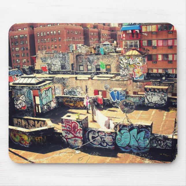 Rooftop Graffiti in Chinatown Mouse Pad (Front)
