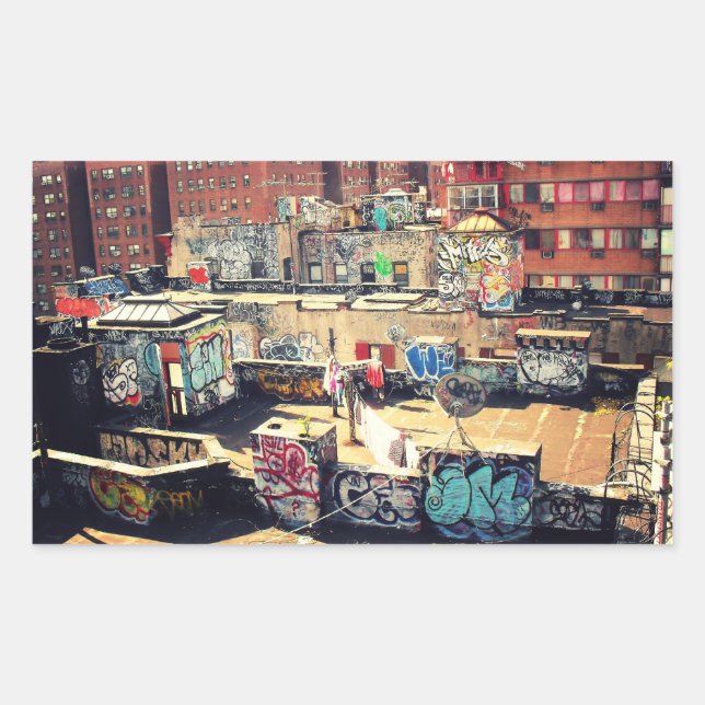 Rooftop Graffiti in Chinatown Sticker (Front)