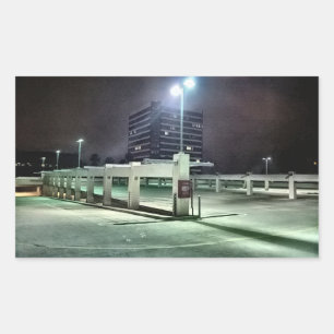 Rooftop Parking Structure at Night - HDR Sticker