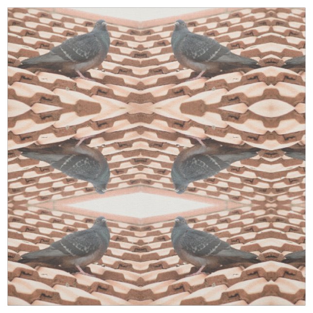 Rooftop Pigeon Patterned Animal Craft Fabric (Swatch)