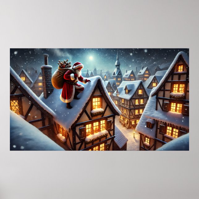 Rooftop Santa Poster (Front)