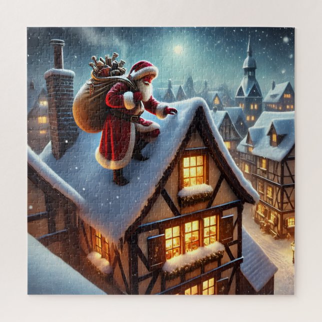 Rooftop Santa Puzzle (Vertical)