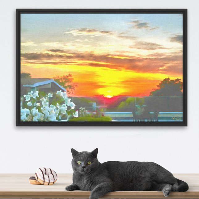 Rooftop Sunset 2295 Art Canvas Print (Creator Uploaded)