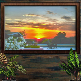 Rooftop Sunset 2295 Art Print