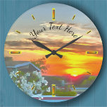 Rooftop Sunset 2295 Large Clock<br><div class="desc">Painting "Rooftop Sunset 2295" Collection Customize your wall clock to create a functional wall décor statement piece to match your home décor or give it as a personalized gift. This unique, high-quality wall clock is vibrantly printed with AcryliPrint®HD process and features a pre-installed backside hanging slot for easy hanging and...</div>