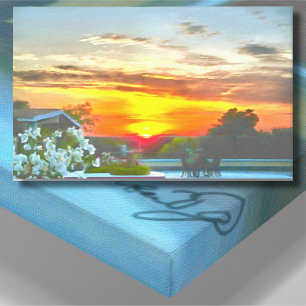Rooftop Sunset 2295 Original Art Canvas Print