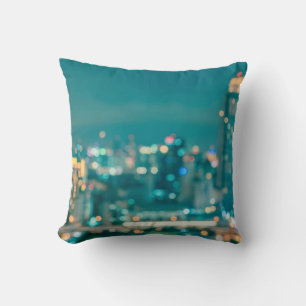 Rooftop view cityscape business building landscape throw pillow