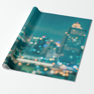Rooftop view cityscape business building landscape wrapping paper