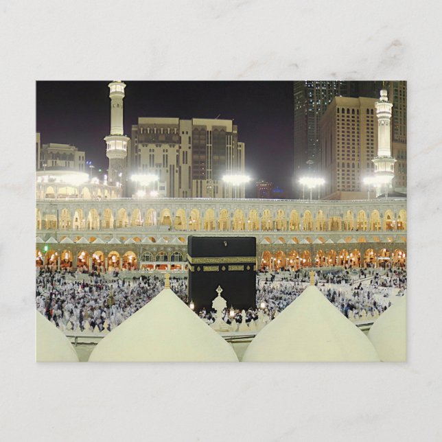 Rooftop View of Hajj Pilgrims at the Kaaba, Mecca Postcard (Front)