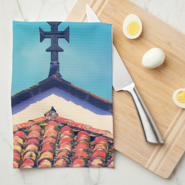 Rooftop Visitors : Funchal, Madeira (Portugal) Kitchen Towel (Quarter Fold)