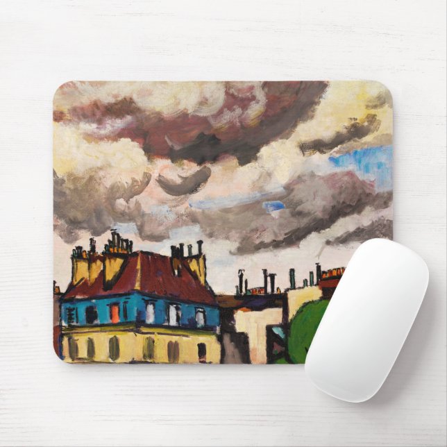 Rooftops and Clouds by Henry Lyman Sayen Mouse Pad (With Mouse)