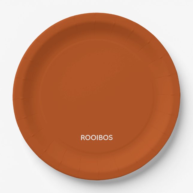 Rooibos red brown color name paper plate (Front)