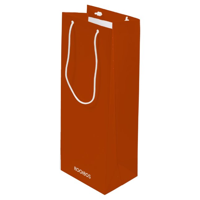 Rooibos red brown color name wine gift bag (Front Angled)