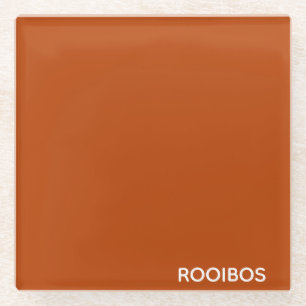 Rooibos red brown colour name glass coaster
