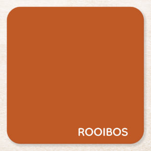 Rooibos red brown colour name square paper coaster