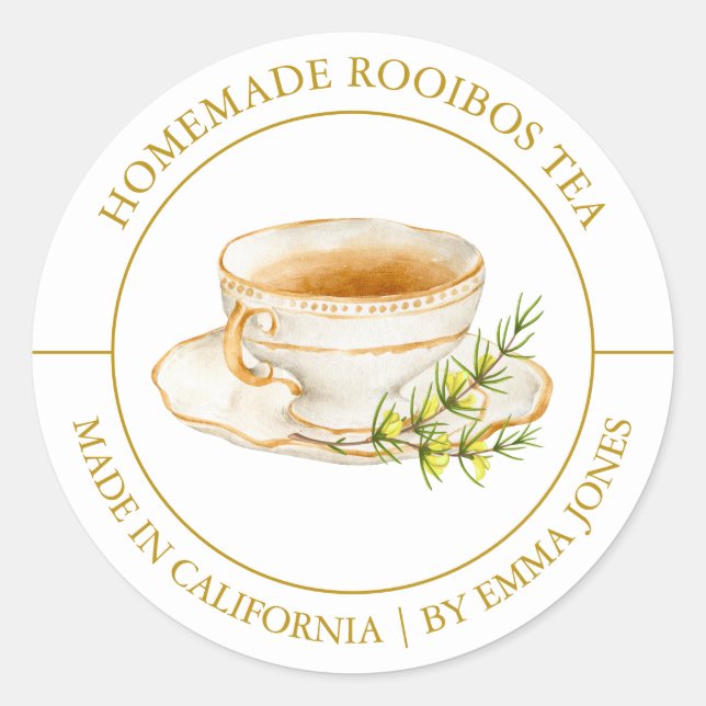 Rooibos Tea Modern label (Front)