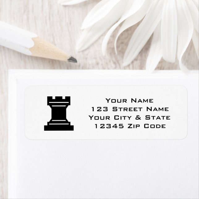 Rook Castle chess piece logo return address labels (Insitu)