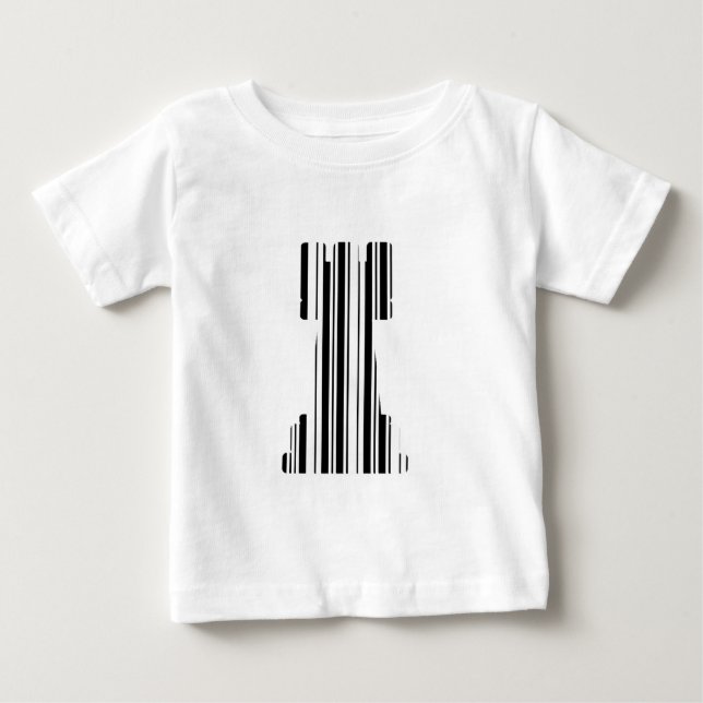 ROOK CHESS PIECE BAR CODE Game Barcode Pattern Baby T-Shirt (Front)