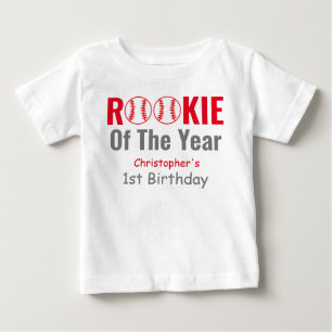 Rookie Baseball 1st Birthday Baby T-Shirt