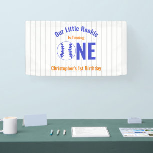 Rookie Baseball 1st Birthday Banner