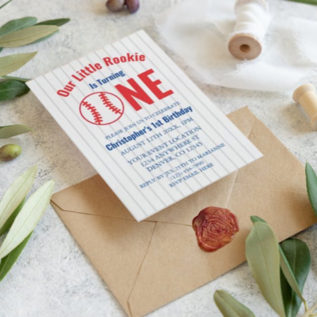 Rookie Baseball 1st Birthday Invitation (Creator Uploaded)
