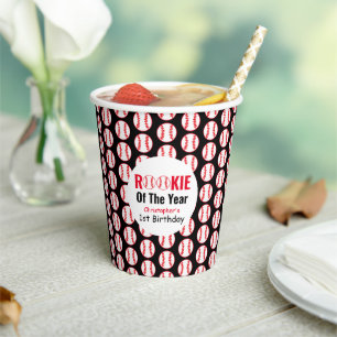 Rookie Baseball 1st Birthday Paper Cups