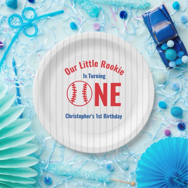 Rookie Baseball 1st Birthday Paper Plate (Party)