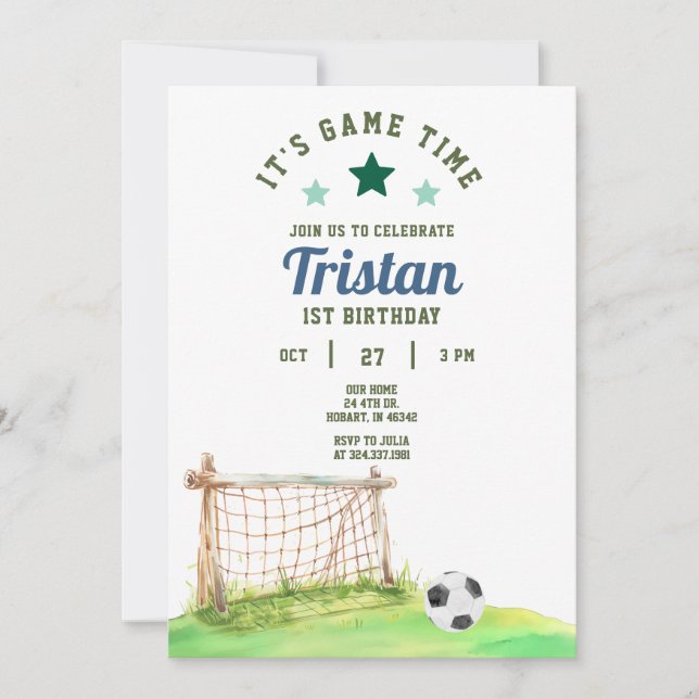 Rookie de football 1er anniversaire Invitation (Devant)