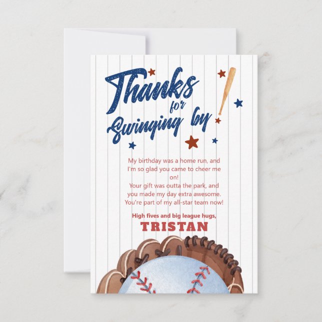 Rookie De L'Année 1Er Anniversaire Carte de remerc (Devant)