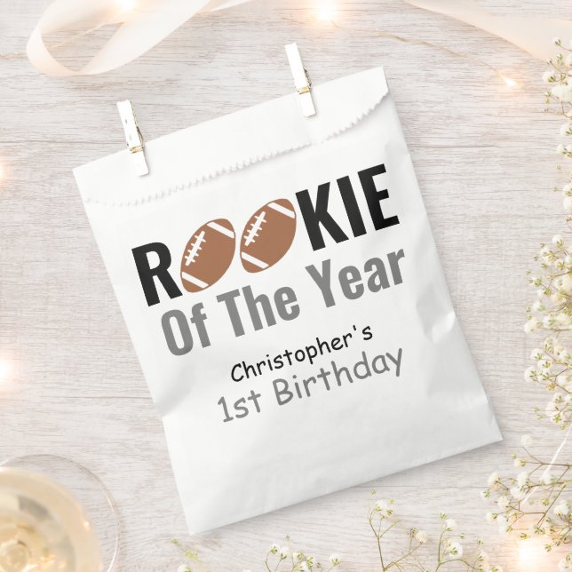 Rookie Football 1st Birthday Favour Bag (Clipped)