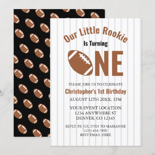 Rookie Football 1st Birthday Invitation