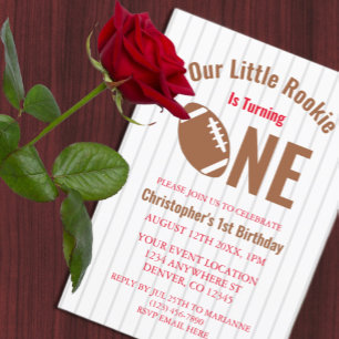 Rookie Football 1st Birthday Invitation