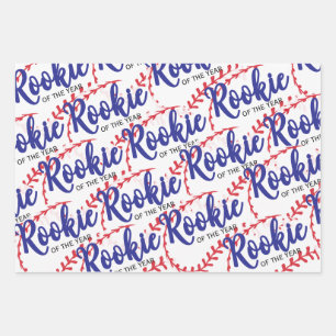 Rookie of the Year 1st Bday Baseball Wrapping Paper Sheet