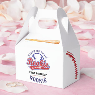 Rookie of the Year 1st birthday baseball Favor Box