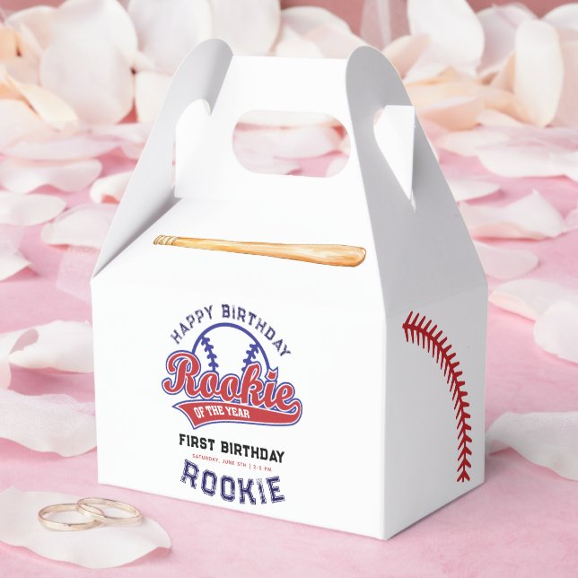 Rookie of the Year 1st birthday baseball Favor Box (Wedding)