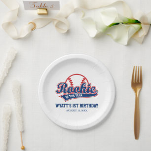Rookie of the Year 1st Birthday Baseball Paper Plate