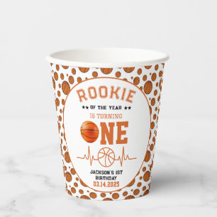 Rookie of the Year 1st Birthday Basketball  Paper Cups