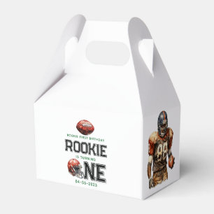  Rookie of the Year 1st Birthday Football Boy's  Favor Box