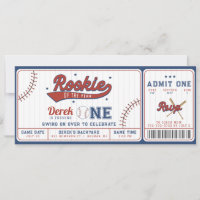 Rookie of the Year 1st Birthday Ticket Invitation